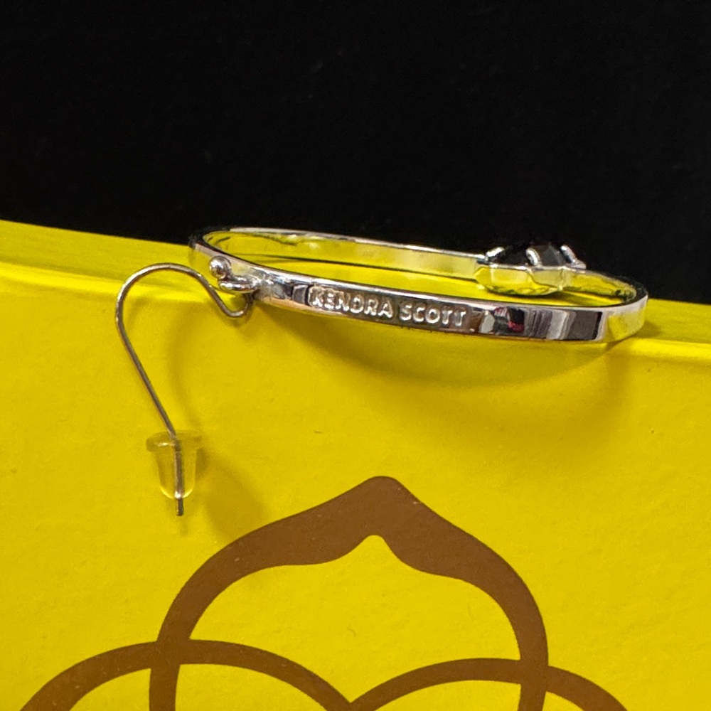 Kendra Scott Elora Silver and Black Hoop Earrings - Picture 3 of 3